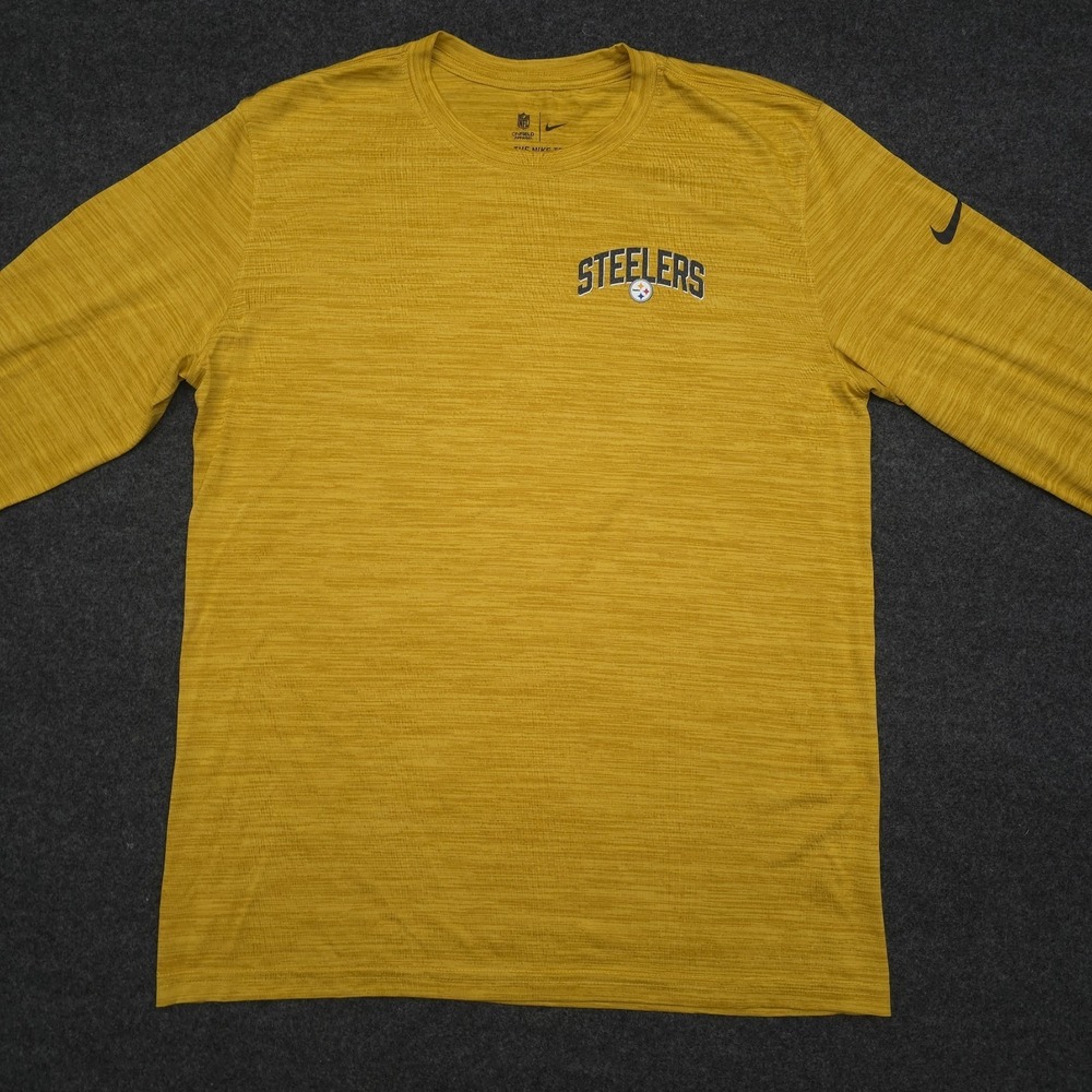 Nike‎ Pittsburgh Steelers Mens Large Dri-FIT Velocity Sideline Long Sleeve Shirt